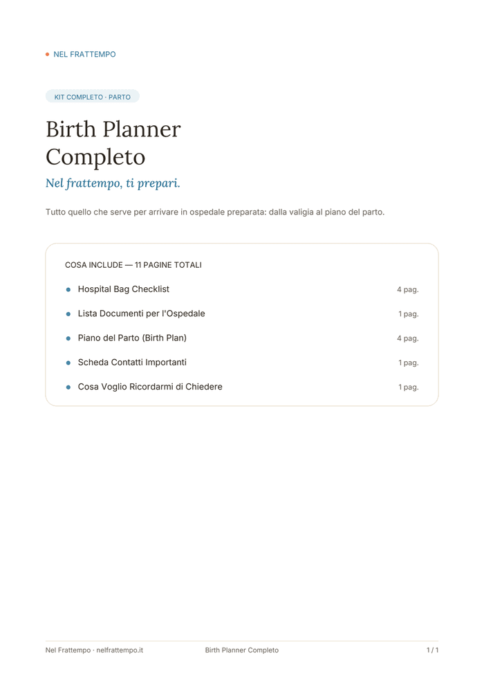 Anteprima del template Birth Planner Completo