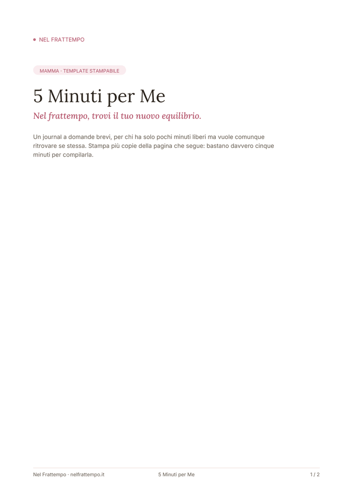 Anteprima del template 5 Minuti per Me — Journal