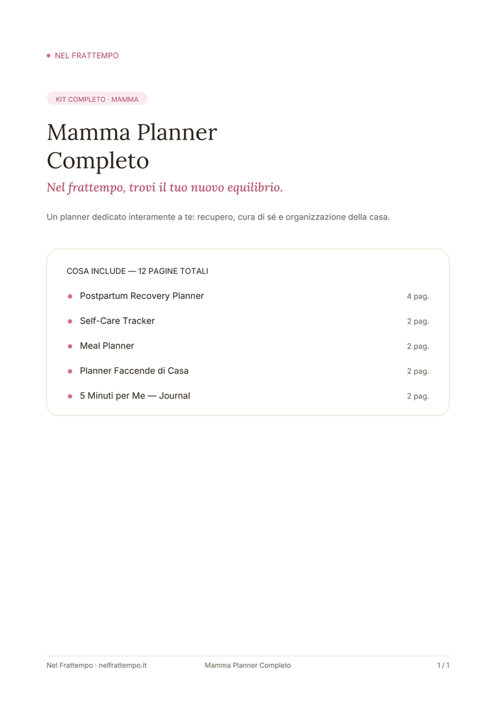 Anteprima del template Mamma Planner Completo