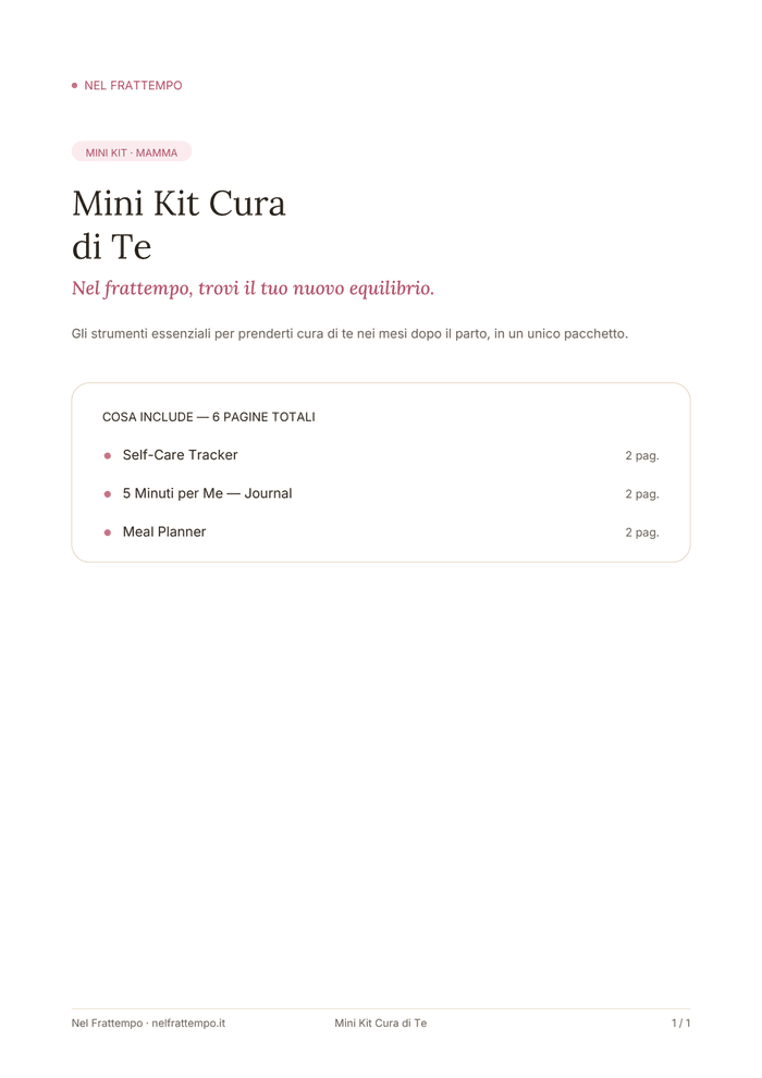 Anteprima del template Mini Kit Cura di Te