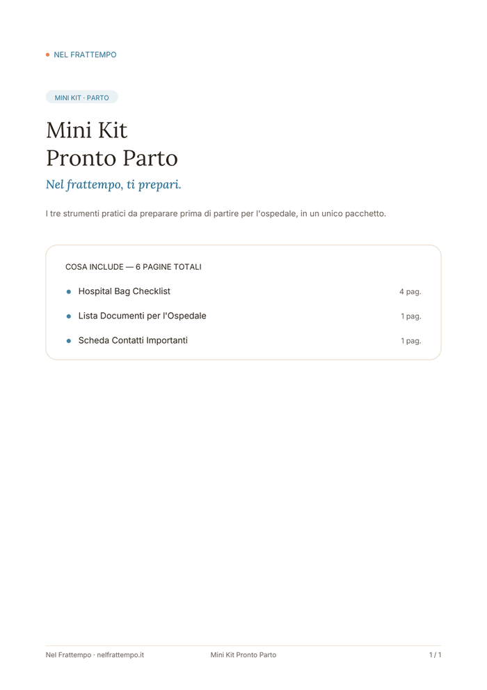 Anteprima del template Mini Kit Pronto Parto
