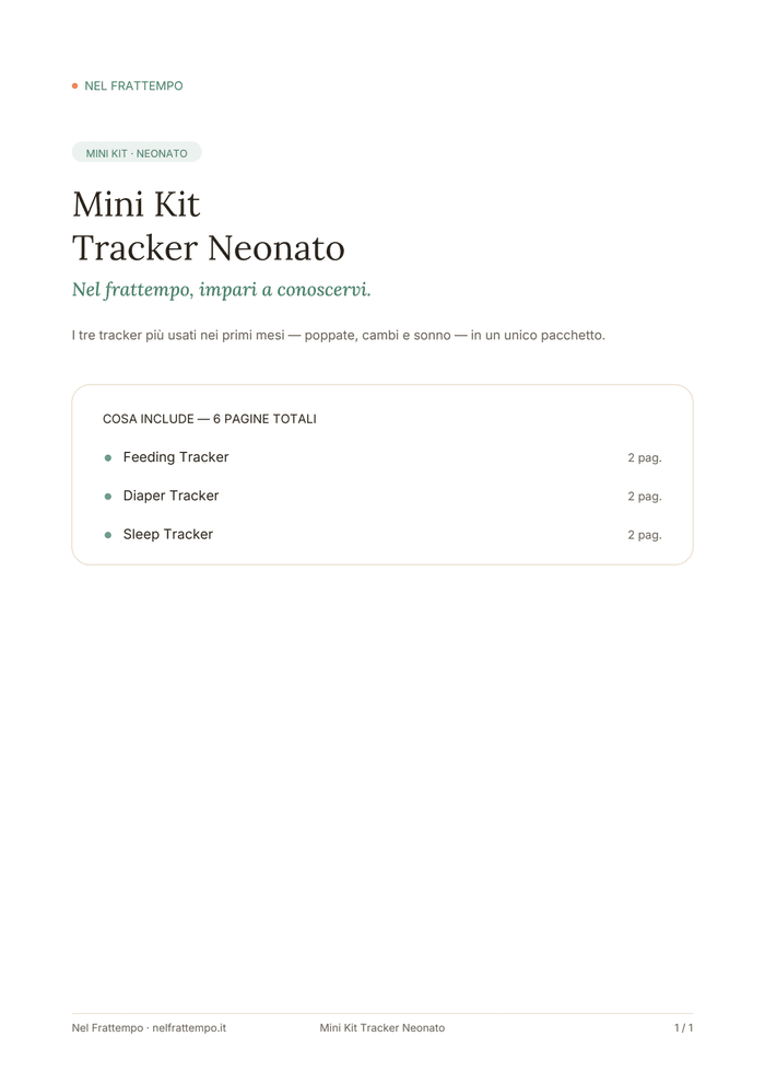 Anteprima del template Mini Kit Tracker Neonato