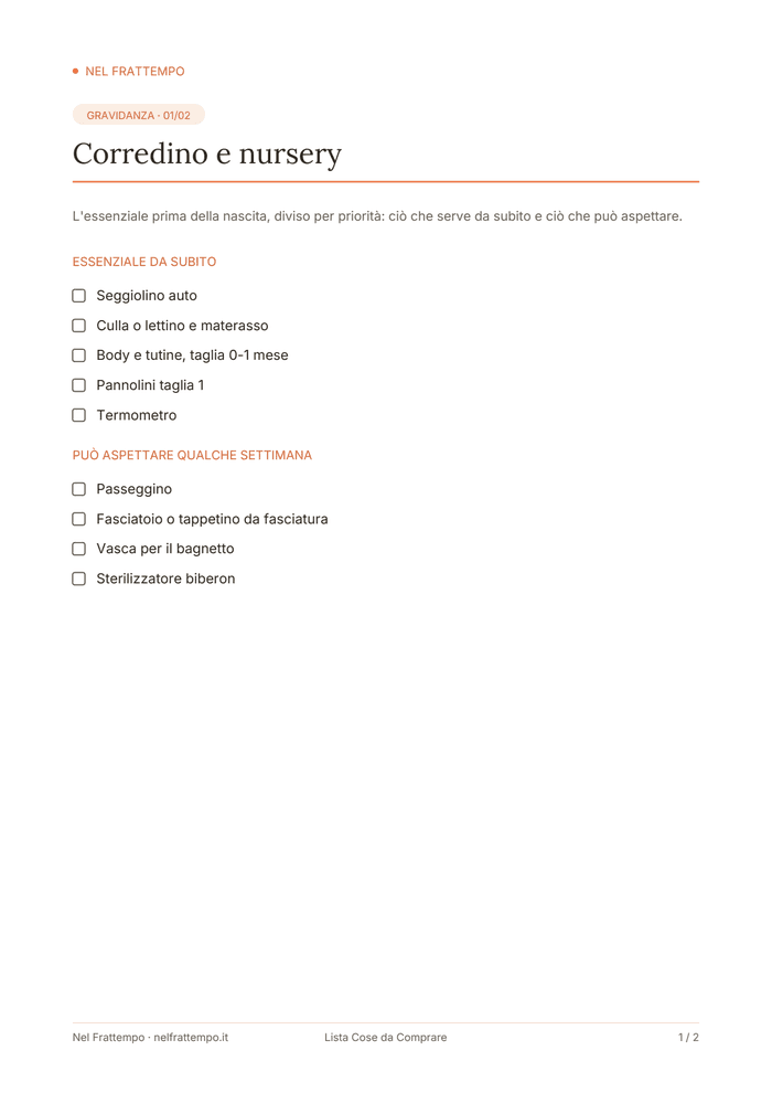 Anteprima del template Lista Cose da Comprare